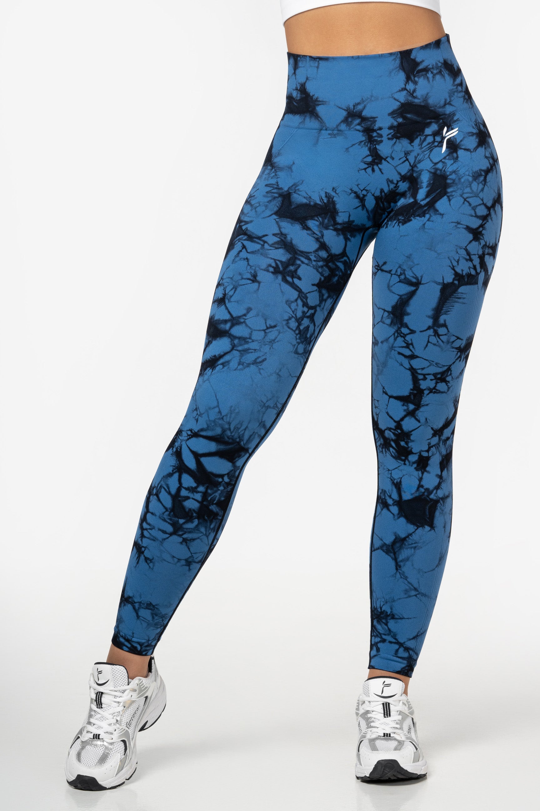 Blue Tie Dye Scrunch Leggings - for dame - Famme - Leggings