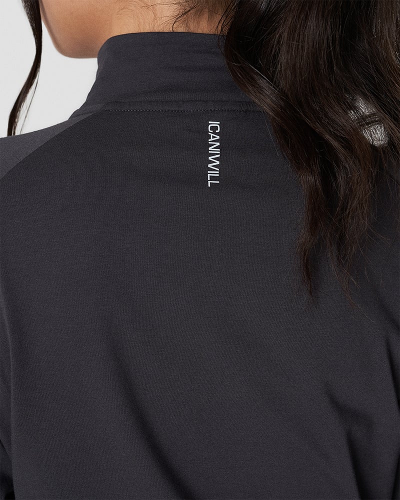 define cropped 1/4 zip adjustable graphite