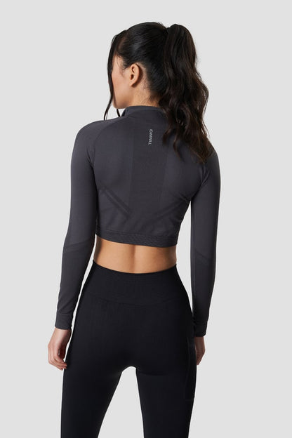 define cropped 1/4 zip graphite