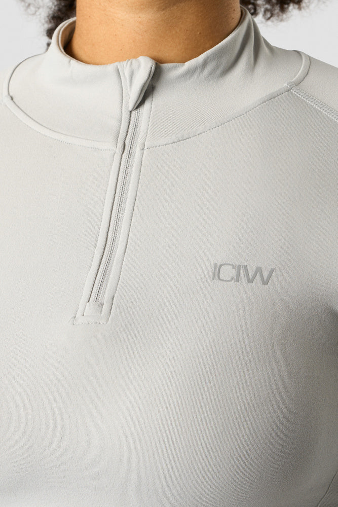 everyday 1/4 zip wmn light grey