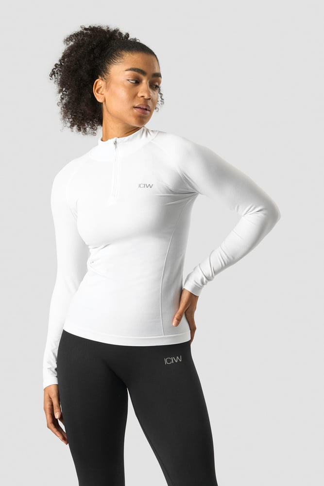 everyday 1/4 zip wmn white