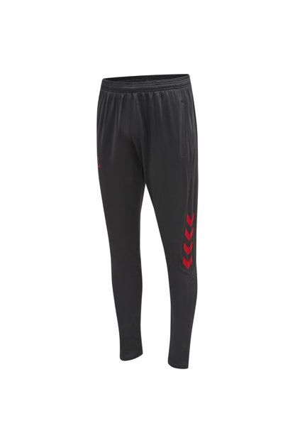 HUMMEL - Hmlaction Poly Training Pants - Ebony/flame Scarlet