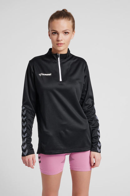 HUMMEL - Hmlauthentic Women Poly Zip Jacket - Black/white