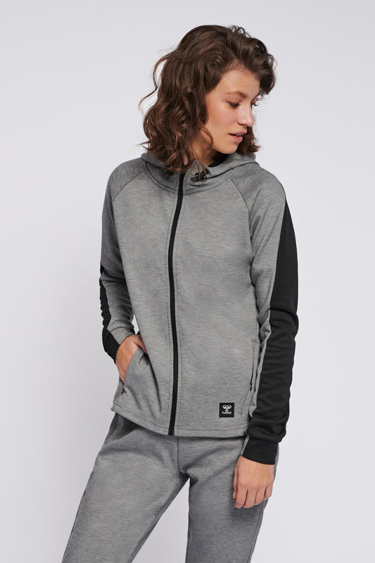 HUMMEL - Hmlessi Zip Hoodie - Grey Melange