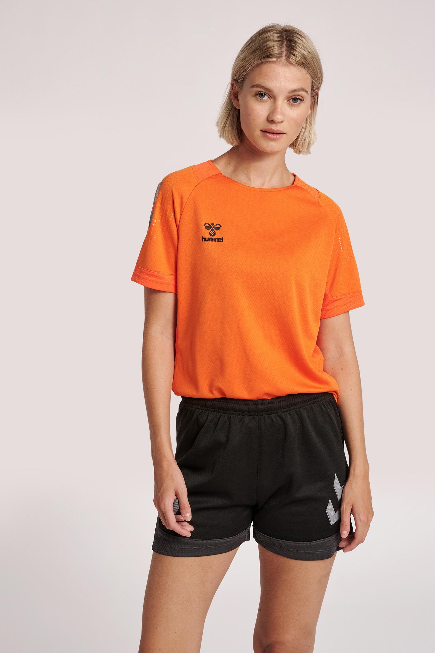 HUMMEL - Hmllead Womens S/s Poly Jersey - Orange Tiger