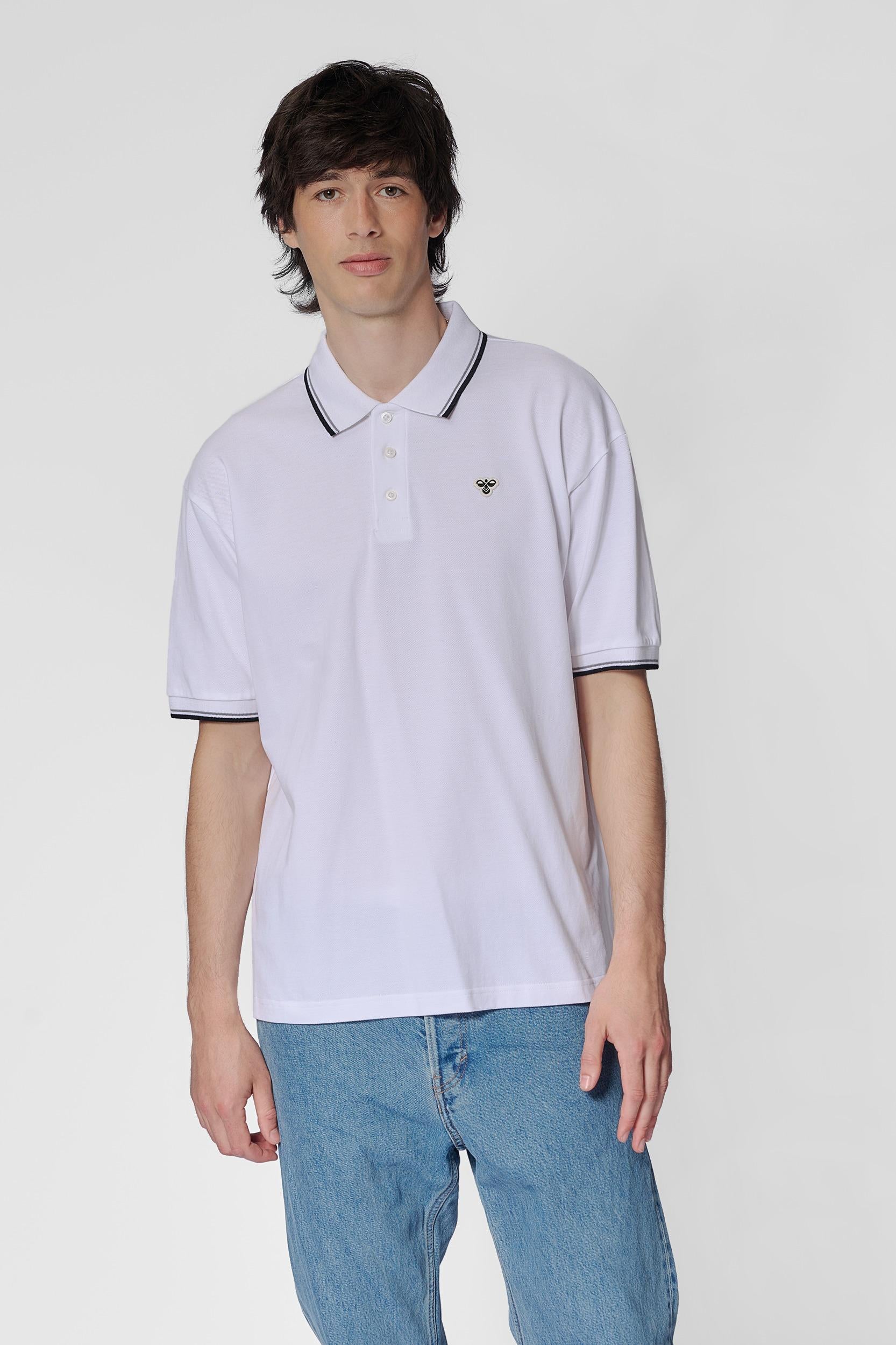 HUMMEL - Hmlloose Polo Shirt S/s Bee - White