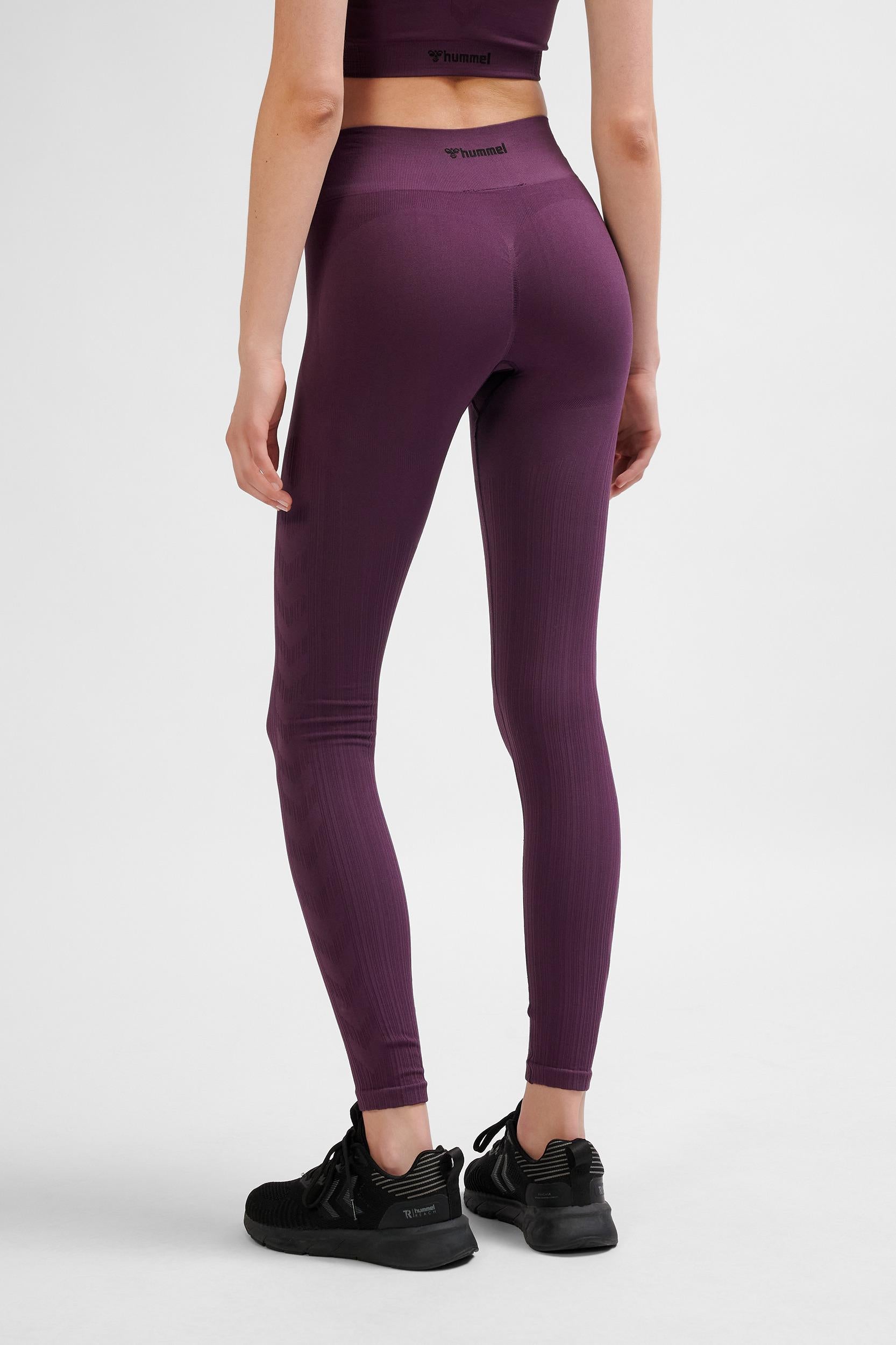 HUMMEL - Hmlmt Define Seaml Scrunch Tights - Plum Perfect