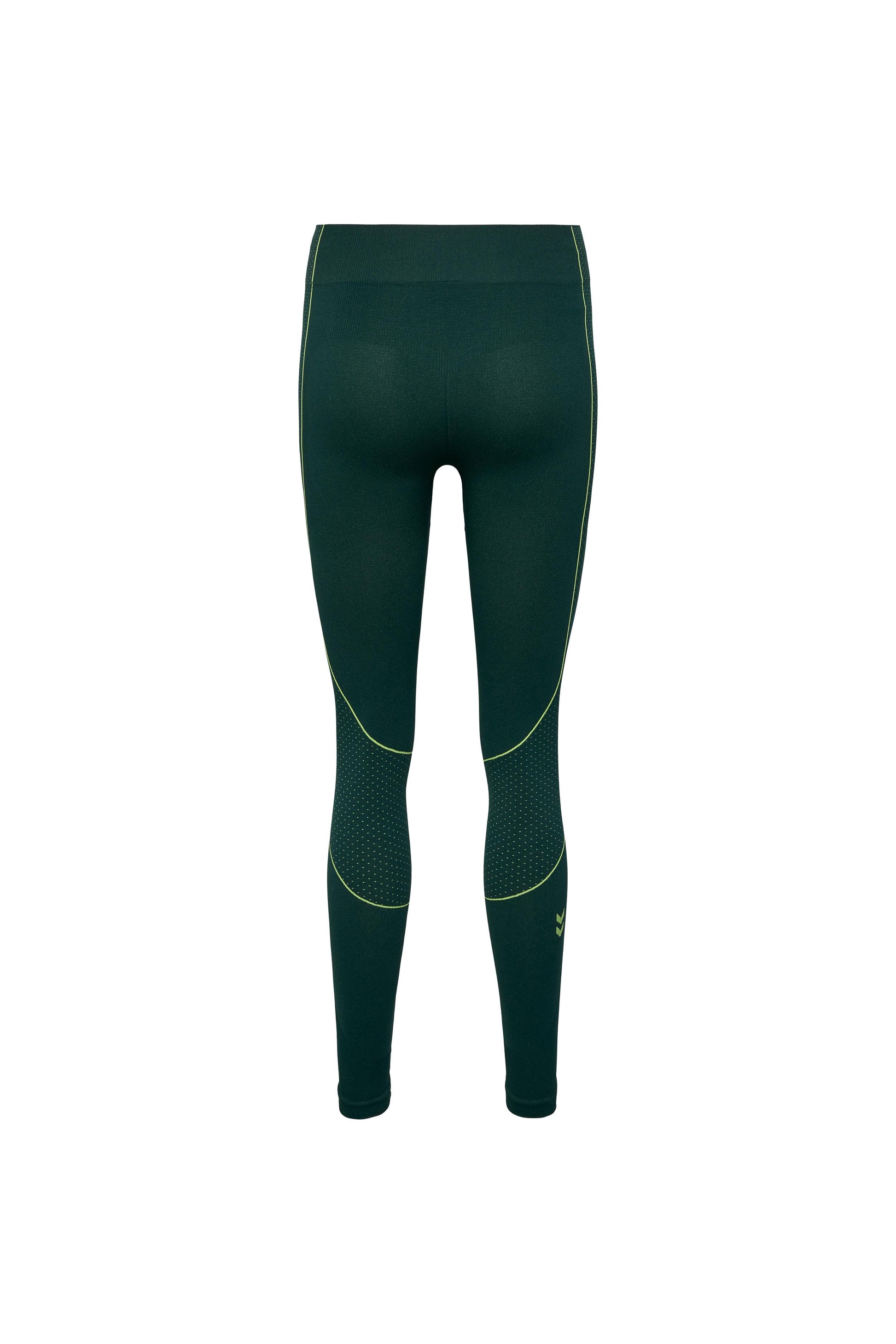 HUMMEL - Hmlmt Zone Seamless Mw Tights - Deep Teal/sulphur Spring