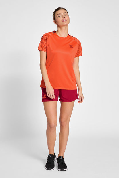 HUMMEL - Hmlongrid Poly Shorts Wo - Rhubarb/nasturtium