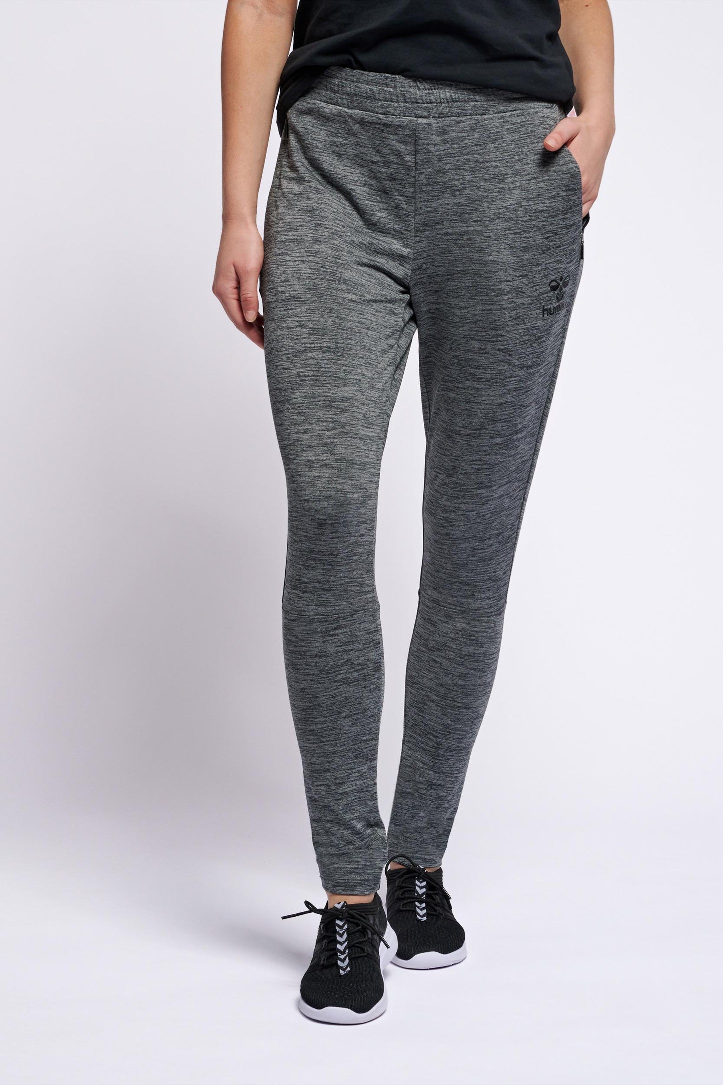 HUMMEL - Hmlselby Tapered Pants - Dark Grey Melange