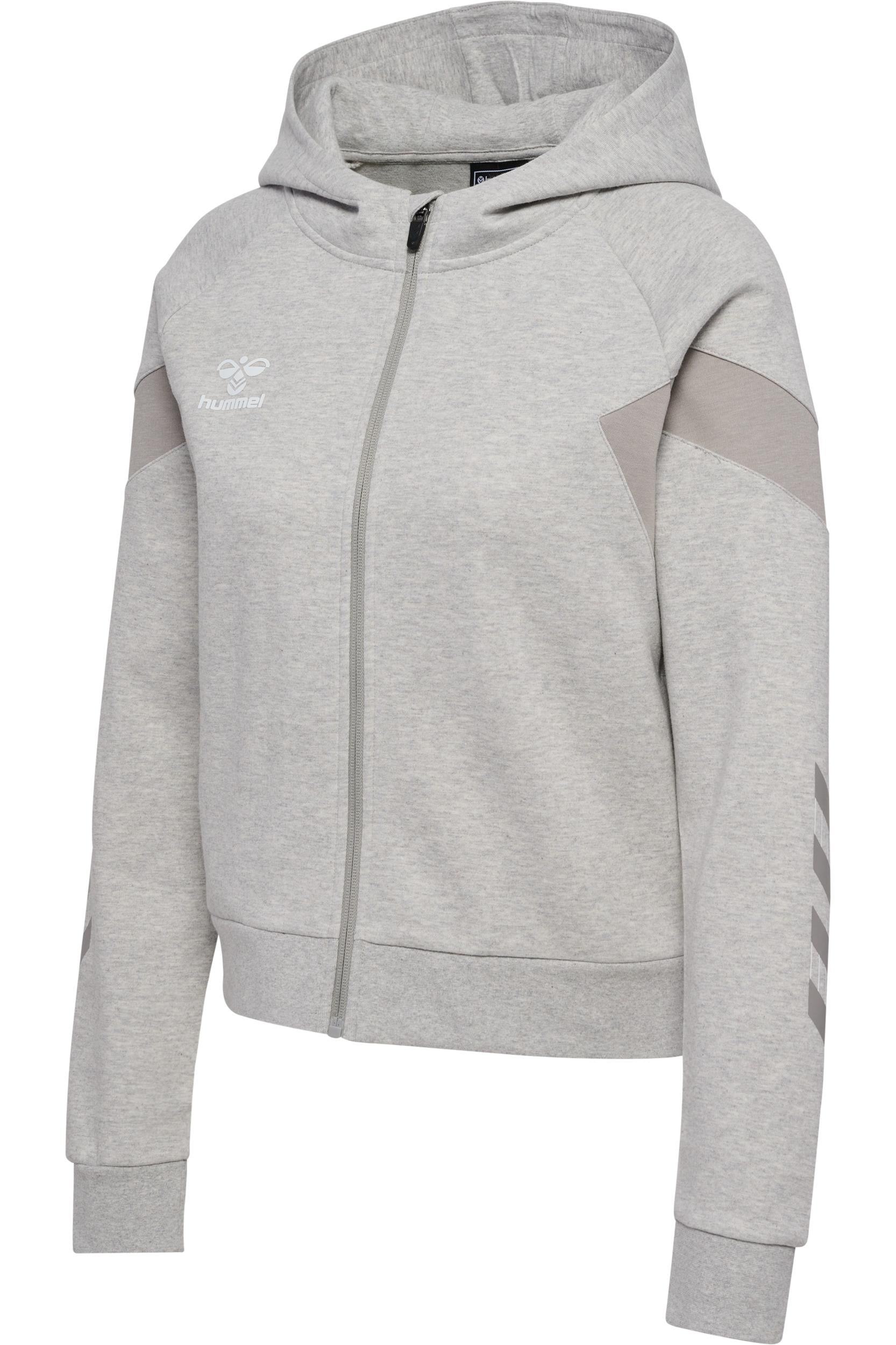 HUMMEL - Hmltravel Zip Hoodie Woman - Light Grey Melange