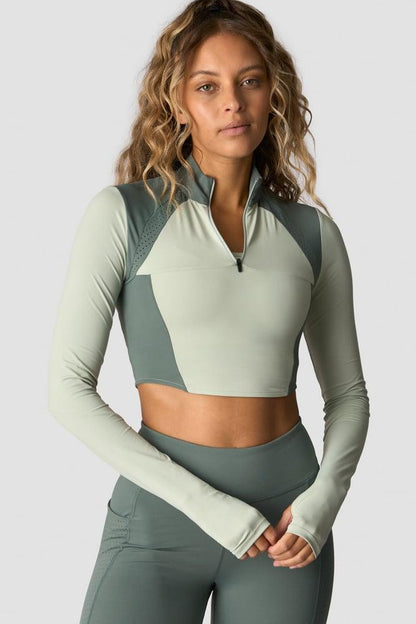 ICANIWILL - Mirage Cropped Long Sleeve - Light Sea Green