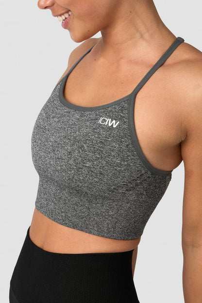 ICANIWILL - Queen Mesh Seamless Sports Bra - Grey Melange