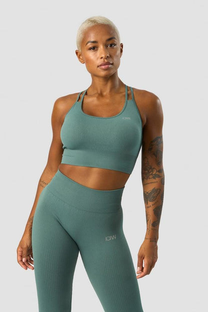 ICANIWILL - Ribbed Define Seamless Sports Bra - Sea Green