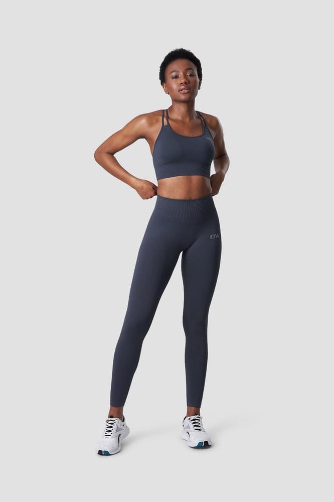 ICANIWILL - Ribbed Define Seamless Sports Bra - Smokey Blue