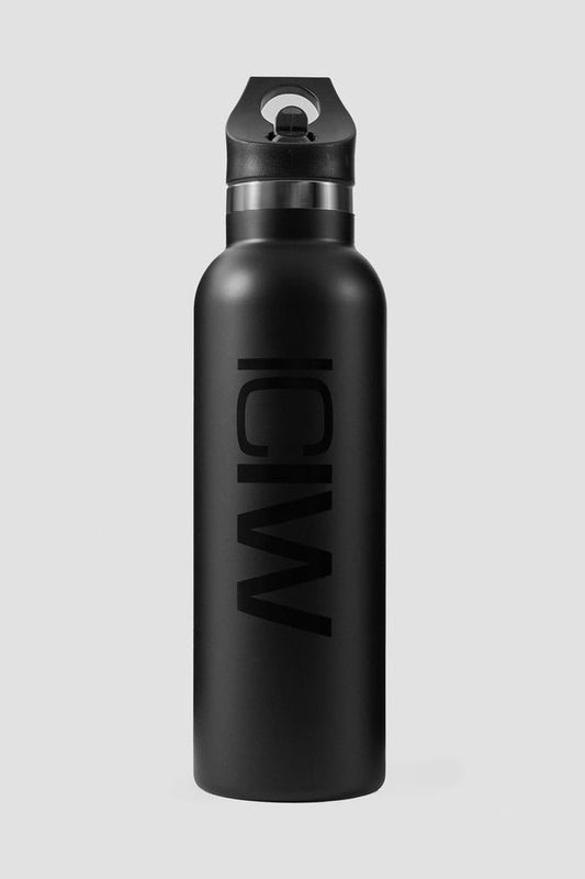 stainless steel water bottle  w.  logo 600ml - Black - for kvinde - ICANIWILL - Tilbehør