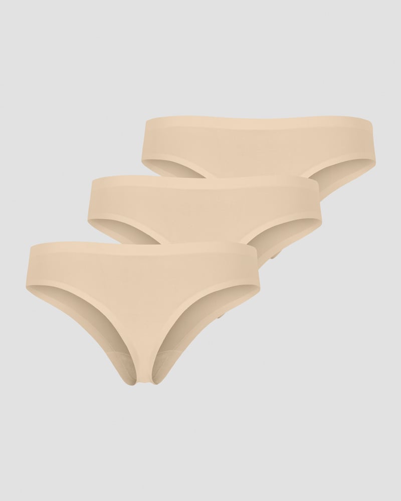 invisible thong 3-pack beige