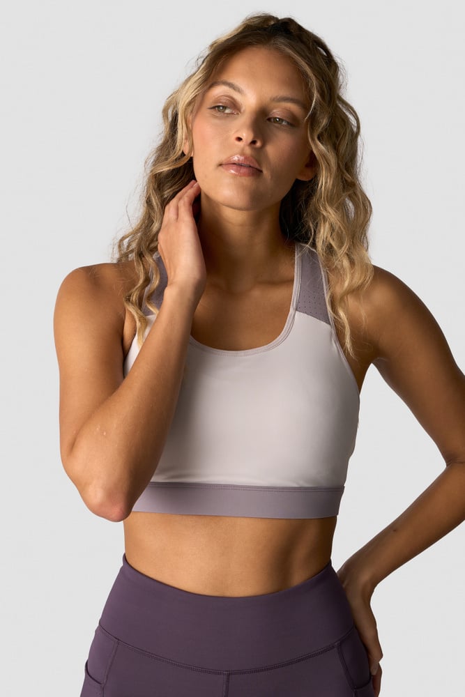 mirage sports bra light dusty purple