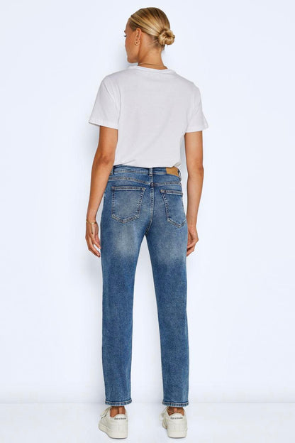 NOISY MAY - Moni Hw Straght Ank Jeans - Blue