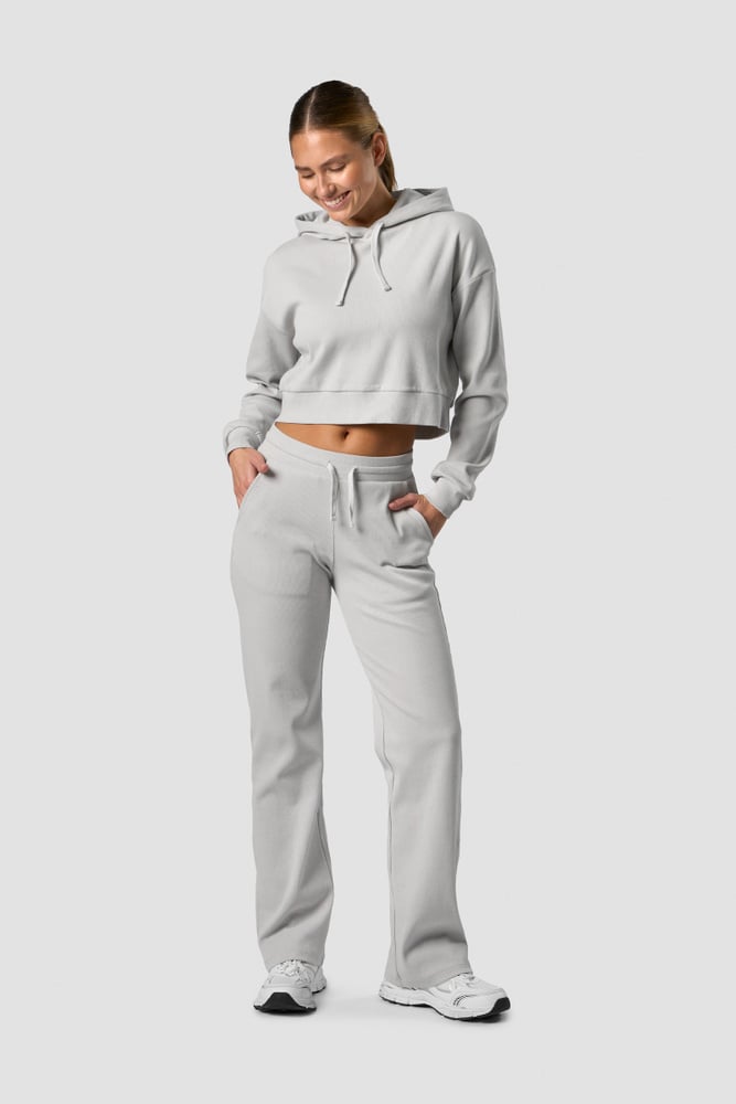 recharge cropped hoodie wmn light grey