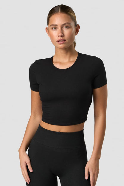 recharge cropped t-shirt wmn black