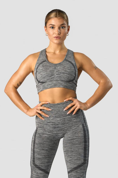 rush seamless sports bra grey melange