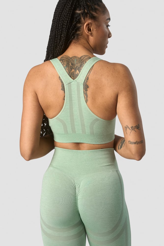 rush seamless sports bra ice green melange