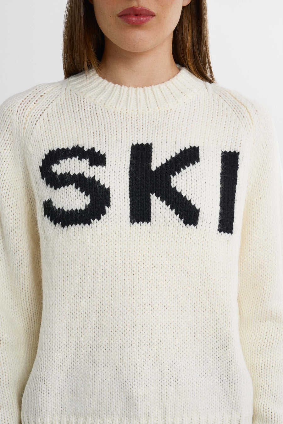 SKI Chunky strikkegenser · Hvit svart