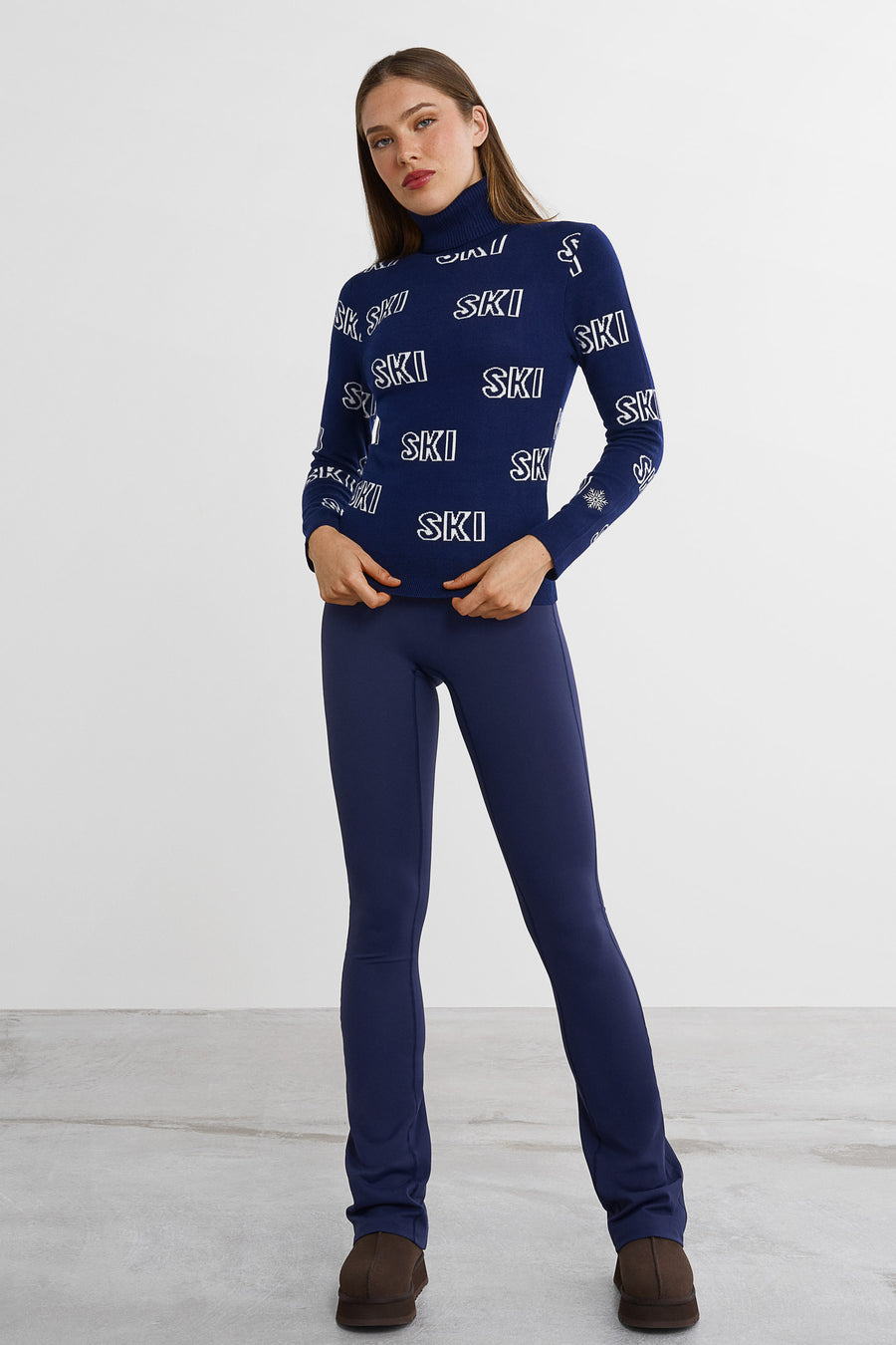 Ski Society genser · Navy Blue/White