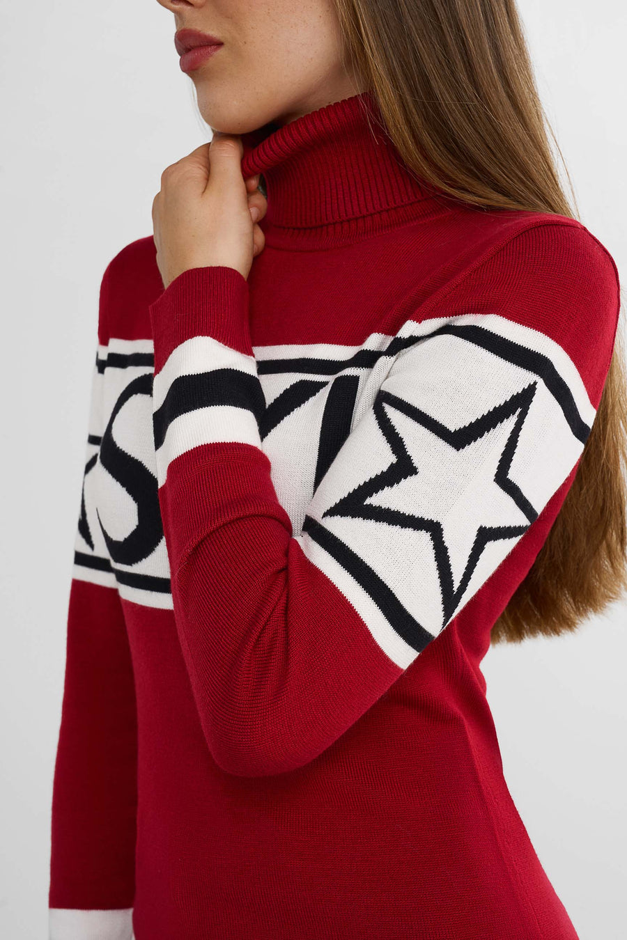 SKI Sweater · Rød/Hvit/Svart