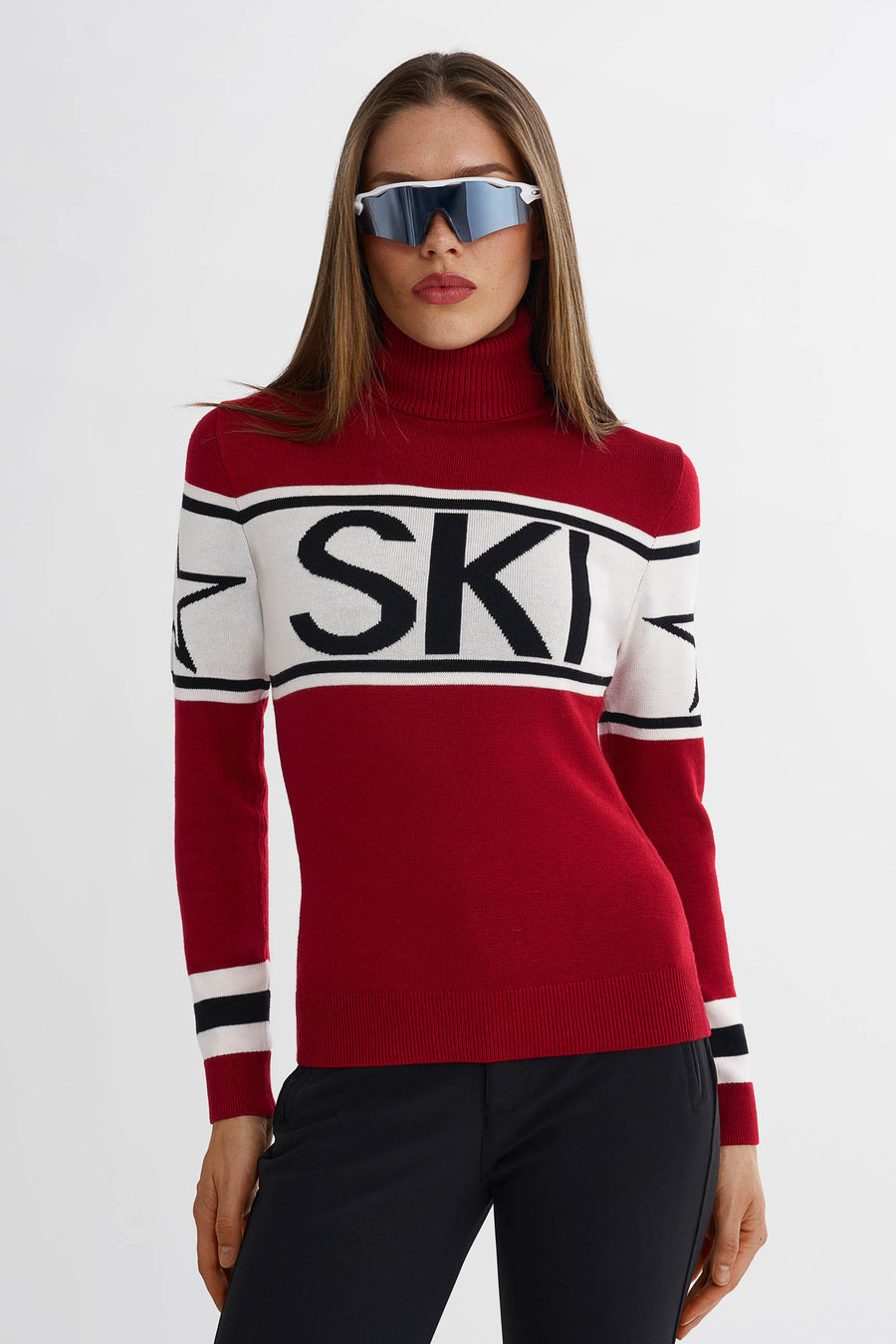 SKI Sweater · Rød/Hvit/Svart