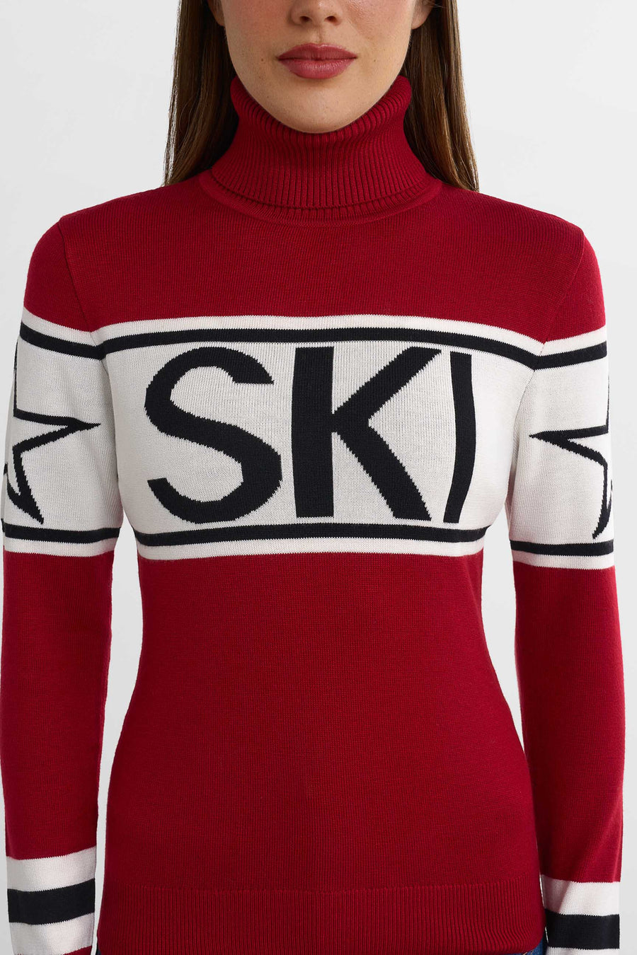 SKI Sweater · Rød/Hvit/Svart