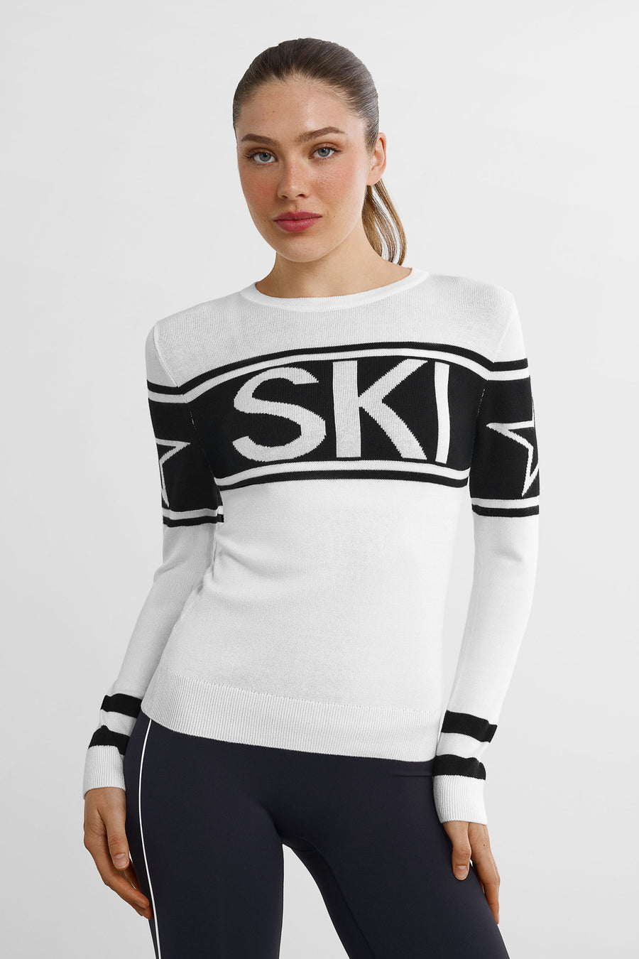 SKI Crewneck Sweater · Hvit svart
