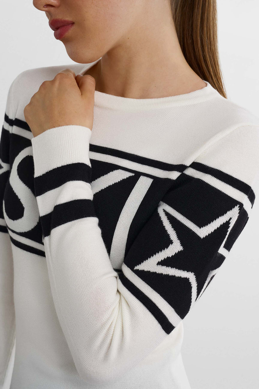 SKI Crewneck Sweater · Hvit svart