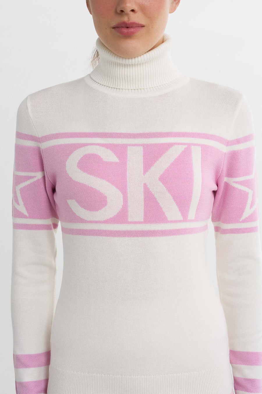 SKI Sweater · Hvit/Rosa