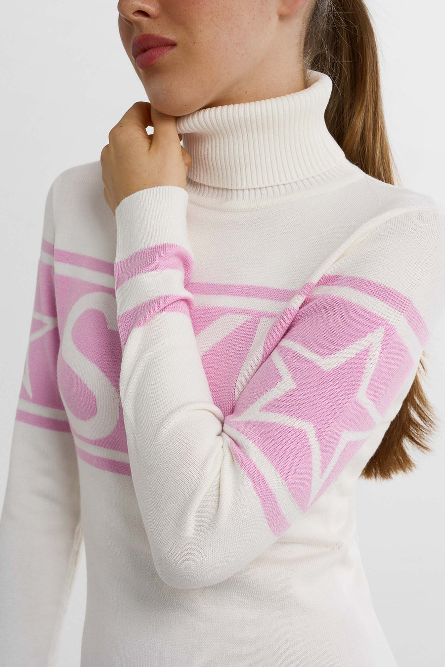 SKI Sweater · Hvit/Rosa
