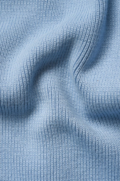 soft knit cropped crewneck light blue