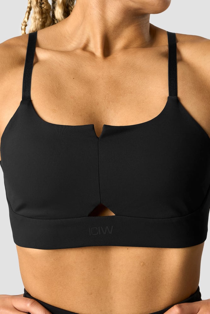 stride strappy sports bra black